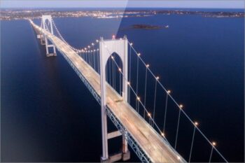 Bridging Twilight – Acrylic Print Aerial Film & Fire